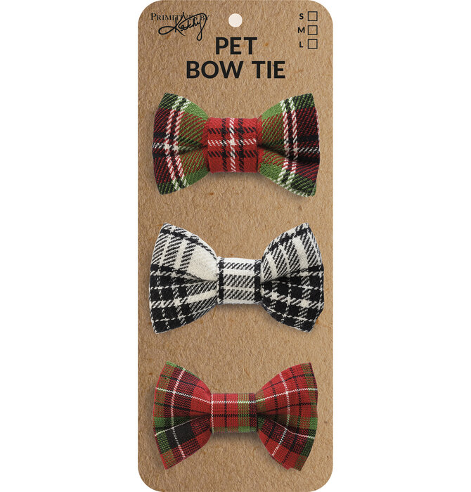 Pet Bow Tie Set of 3 | Plaid Medium