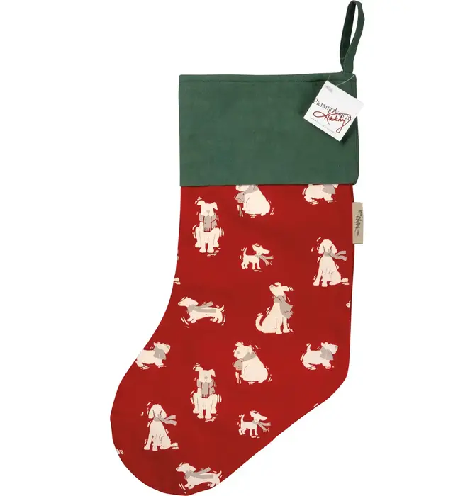 Stocking | Cotton Red & Green | Dog
