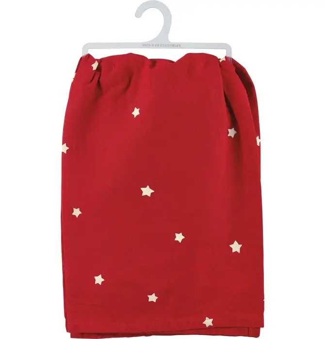 Tea Towel | Vintage Red Santa + Sleigh | Merry Christmas