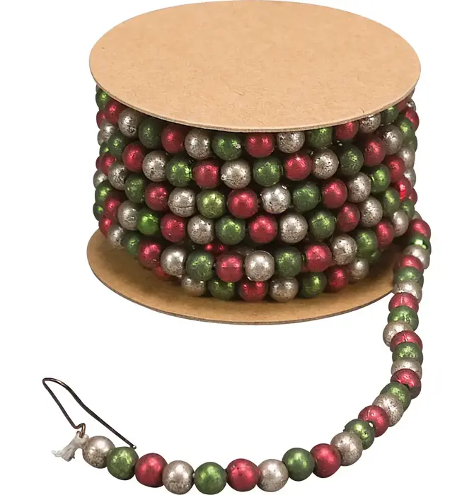 Garland | Bead | Red + Silver + Green