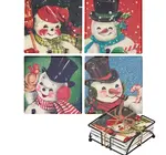 Coaster Set | Retro Snowmen