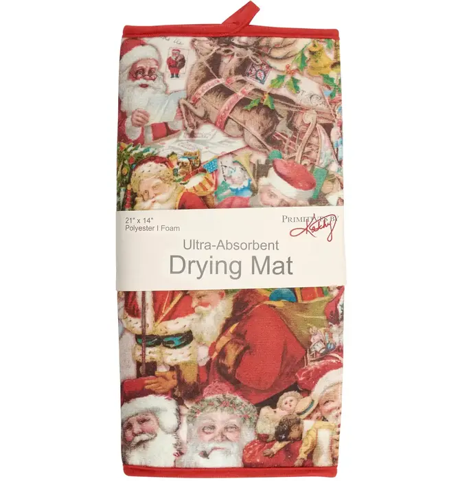 Drying Mat | Vintage Santas