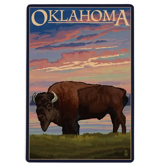 Postcard | Wood | Bison Sunset