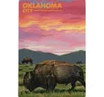 Postcard | Wood | Bison Sunset