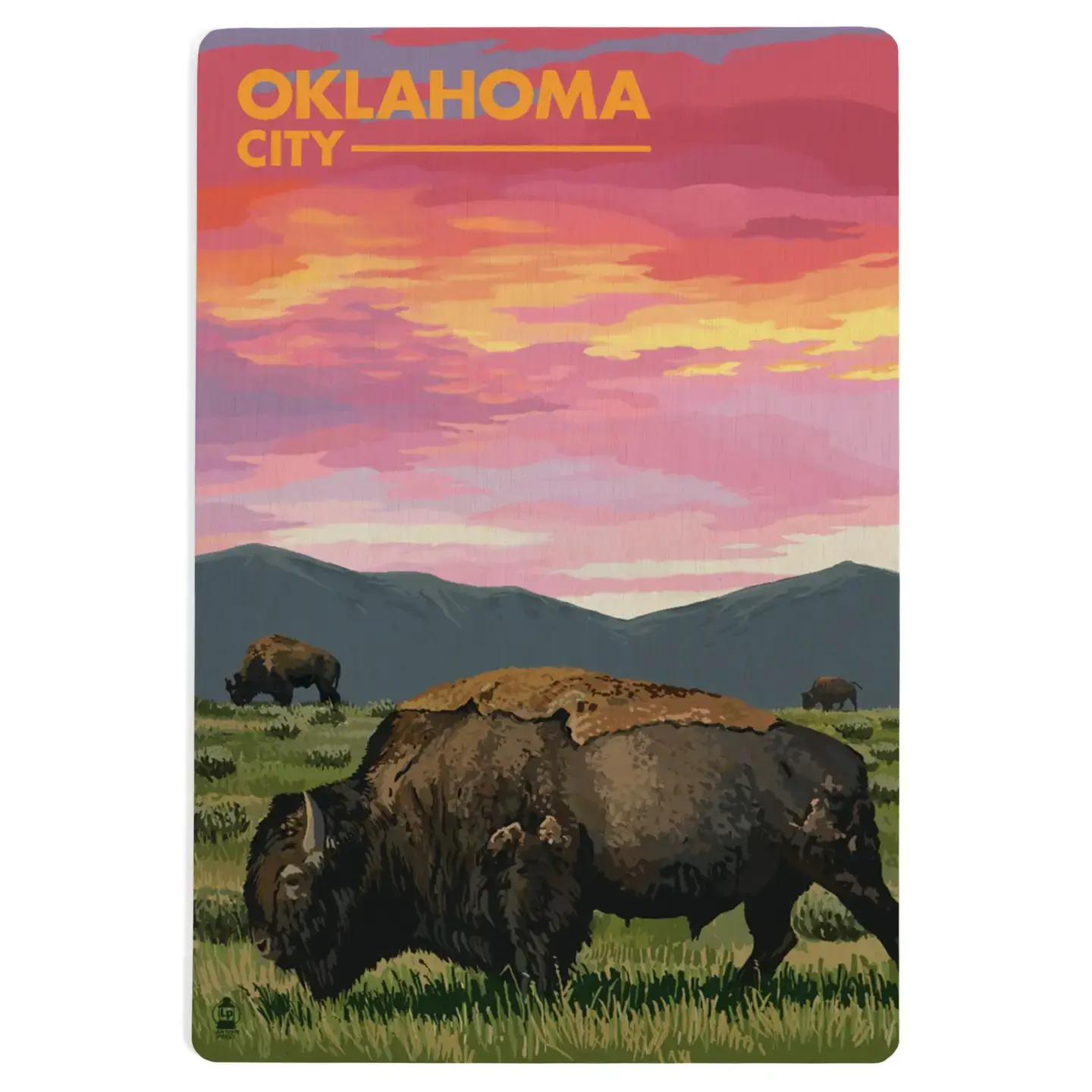 Postcard - Wood - Bison Sunset - PLENTY Mercantile & Event Venue