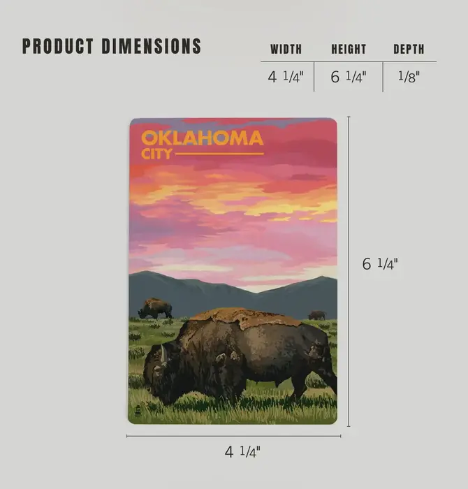 Postcard | Wood | Bison Sunset