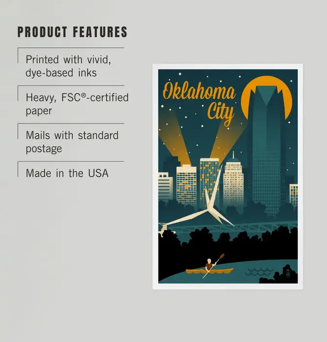 Postcard | Oklahoma City Retro Skyline