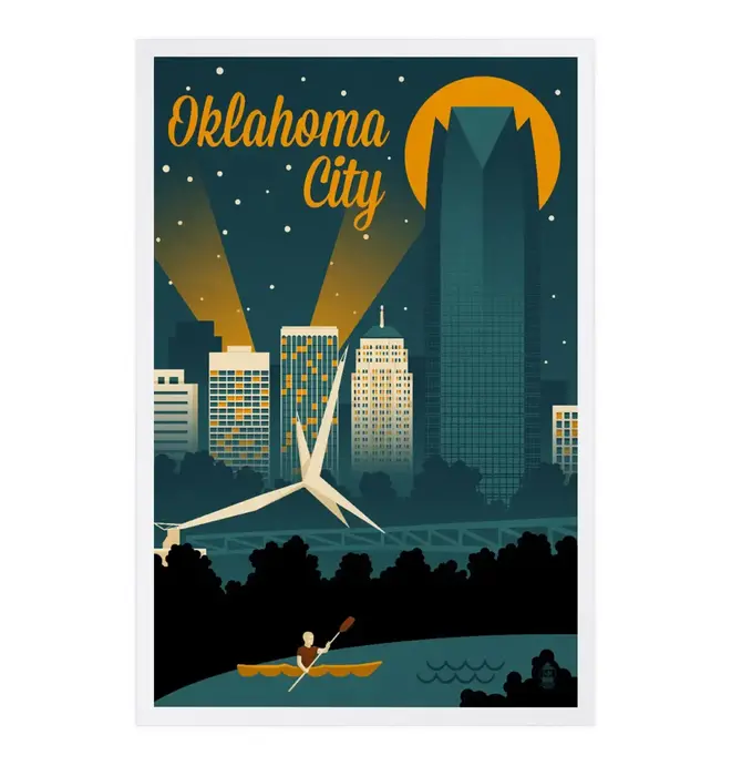 Postcard | Oklahoma City Retro Skyline