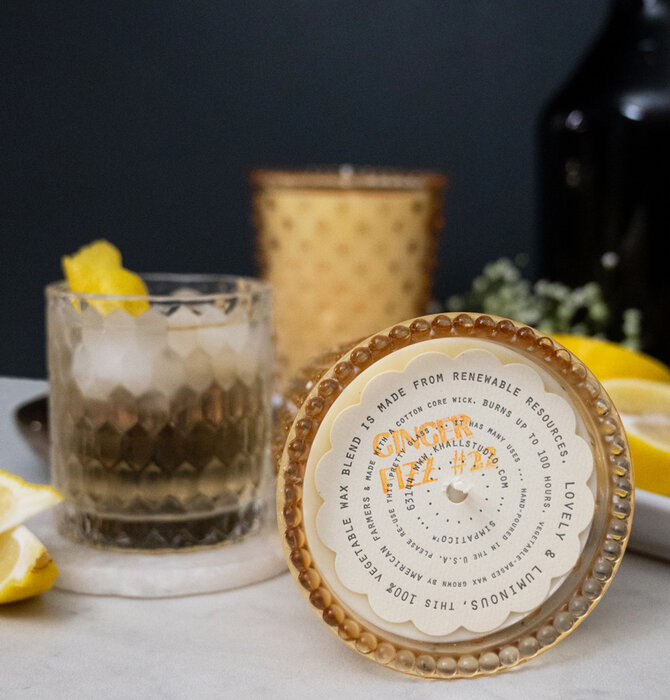 Candle | Hobnail Glass Jar | Ginger Fizz