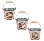 Metal Bucket | Santa Vintage | Cream