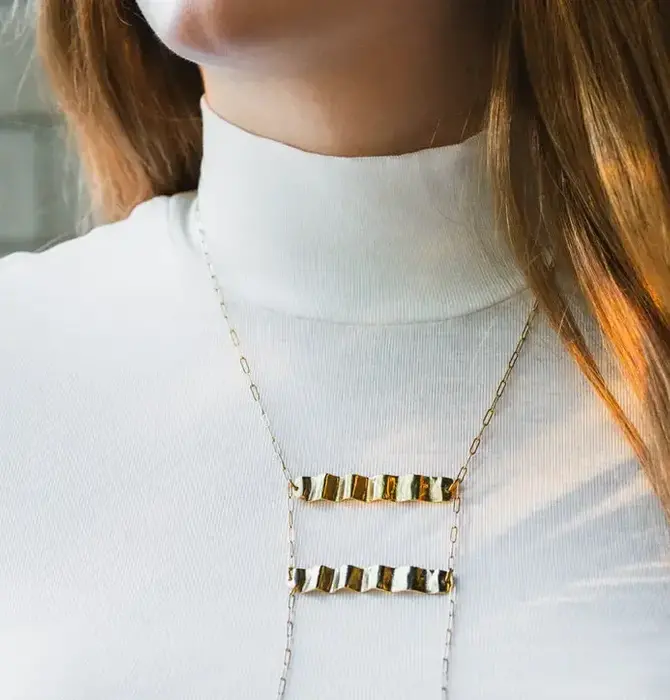 Necklace | Wave Ladder | Gold Plated