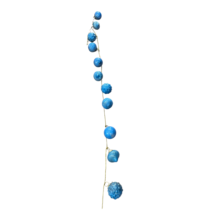 Garland | Mercury Glass Ornament | Baby Blue + Gold Cord