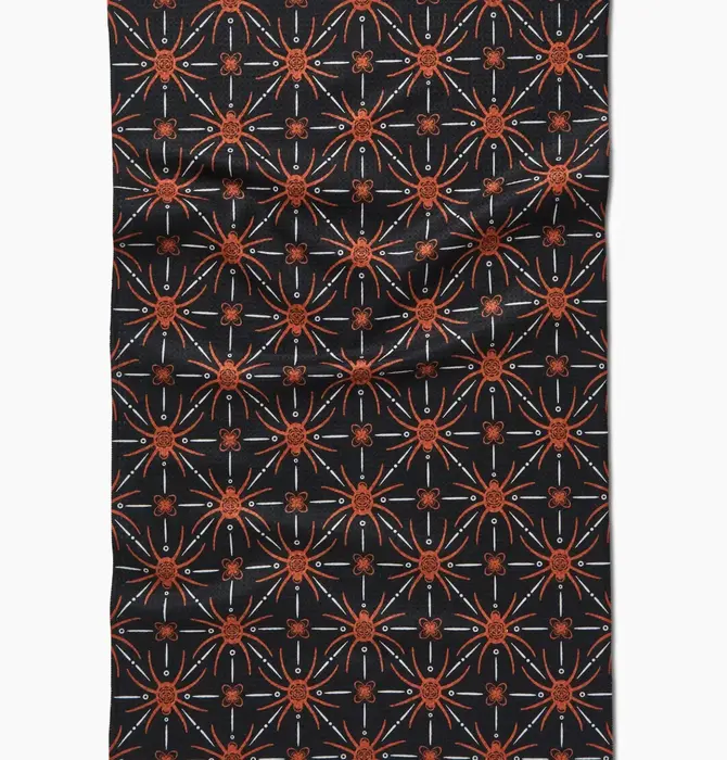 Tea Towel | Microfiber Halloween | Spider Geometric