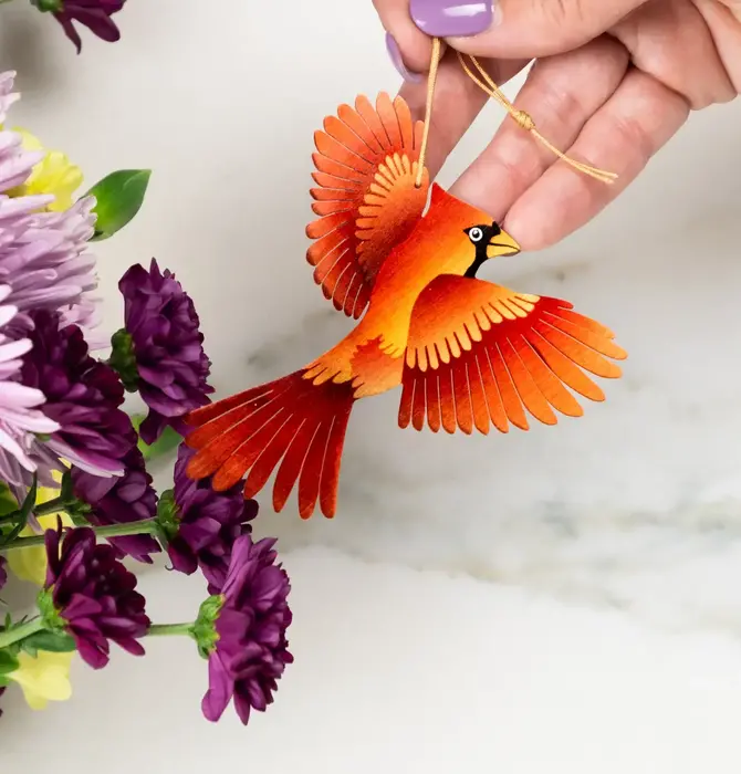 Ornament + Notecard | Bronze | Cardinal