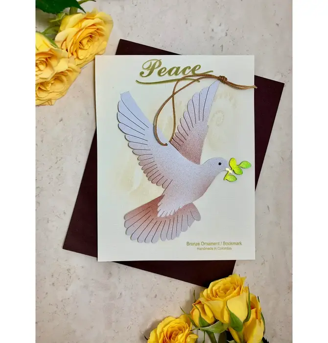 x-Ornament + Notecard | Bronze | Peace Dove