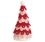 Figure | Felt Tree | Pink + Red Scallops