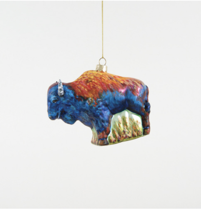 Ornament | 3D Glass | Colorful Thunder Bison