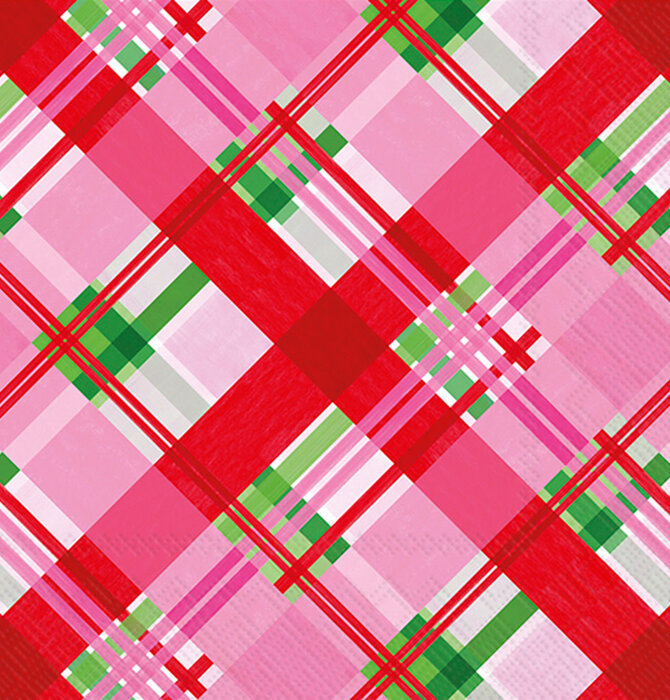 Napkins | Holiday Cocktail | Pink Plaid
