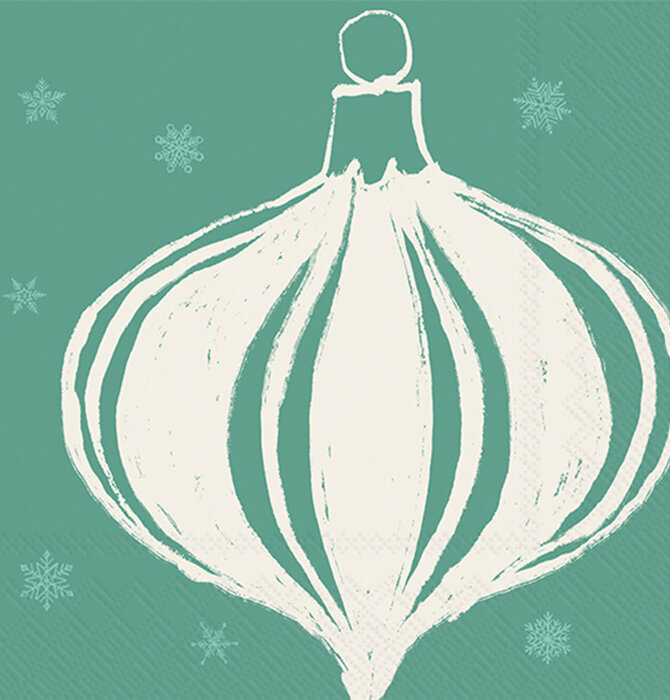 Napkins | Holiday Cocktail | Teal Stripe Ornament