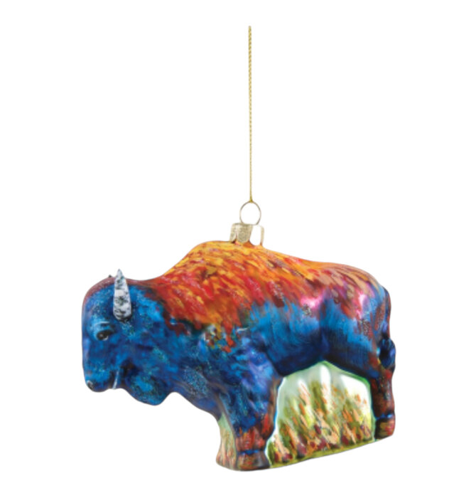 Ornament | 3D Glass | Colorful Thunder Bison