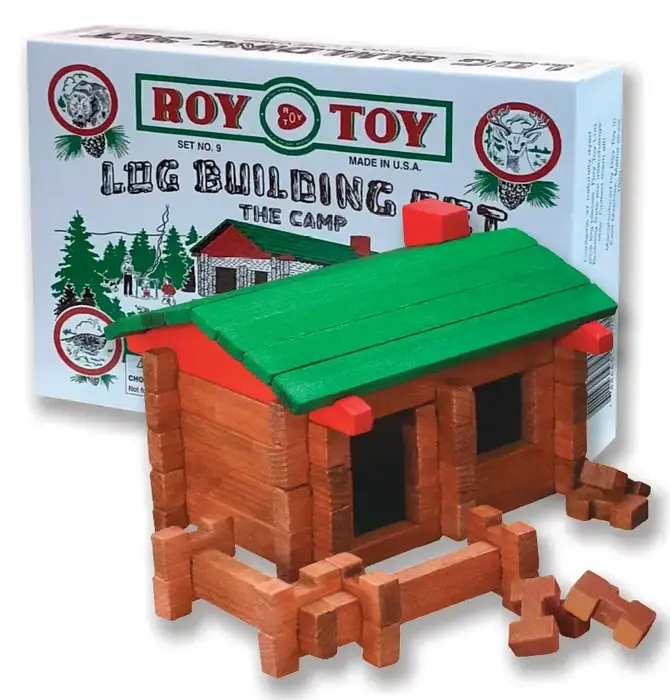 Toy | Log Building Set | 1930's Original Camp