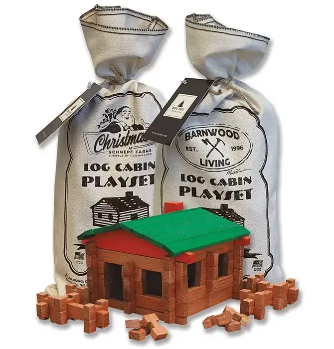 Toy | Log Cabin Playset | Canvas Bag