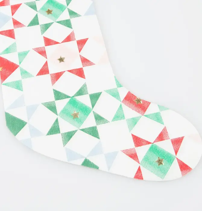 Paper Napkins | Patchwork Stocking | Set of 16