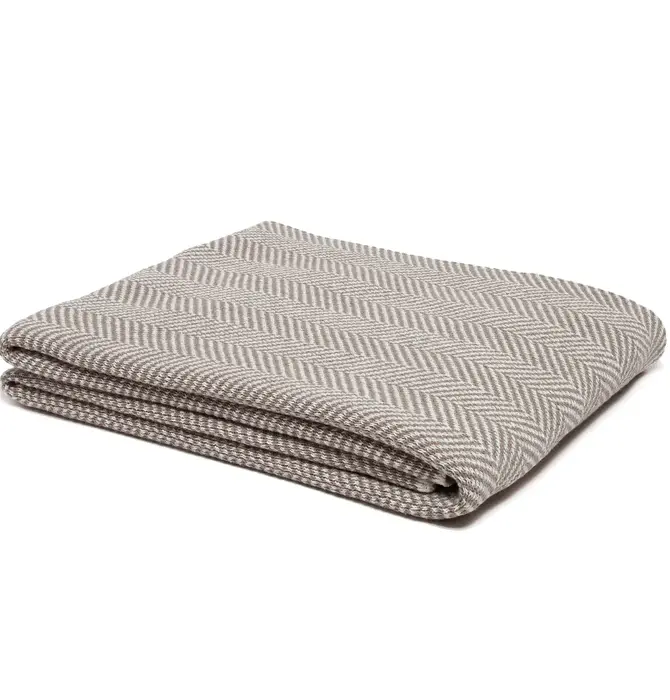 Blanket | Eco Throw | Herringbone | Hemp/Milk