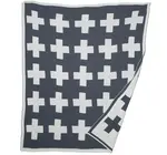 Blanket | Eco Throw | Swiss Cross Reversible | Smoke