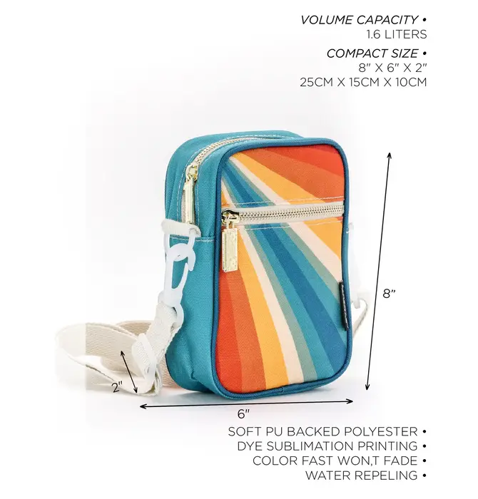 Bag | Mini Brick Crossbody Recycled | Retro Rainbow