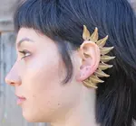 Ear Cuff | Brass Feathered