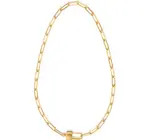 Necklace | Paperclip Chain | Padlock Clasp | 14K Gold-Plate Brass