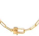 Necklace | Paperclip Chain | Padlock Clasp | 14K Gold-Plate Brass