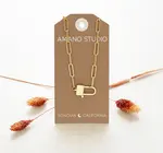 Necklace | Paperclip Chain | Padlock Clasp | 14K Gold-Plate Brass