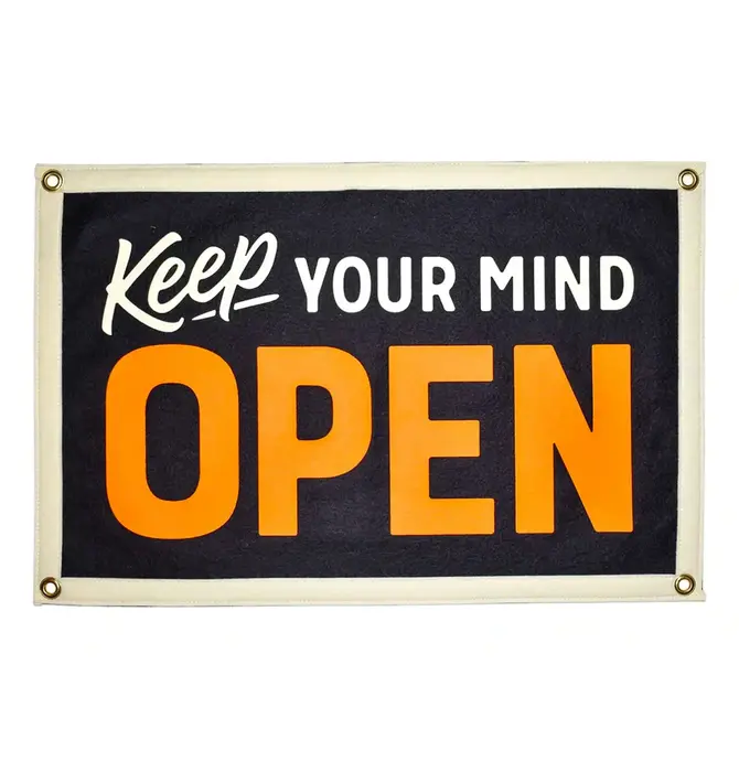 Banner | Camp Flag | Keep Your Mind Open