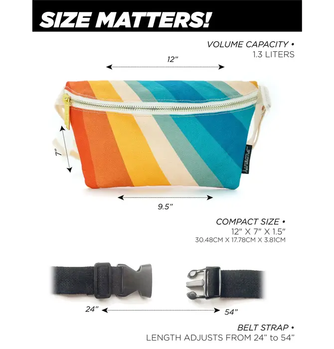 Bag | Fanny Pack Slim Recycled | Retro Rainbow