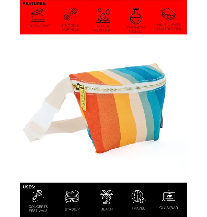 Bag | Fanny Pack Slim Recycled | Retro Rainbow