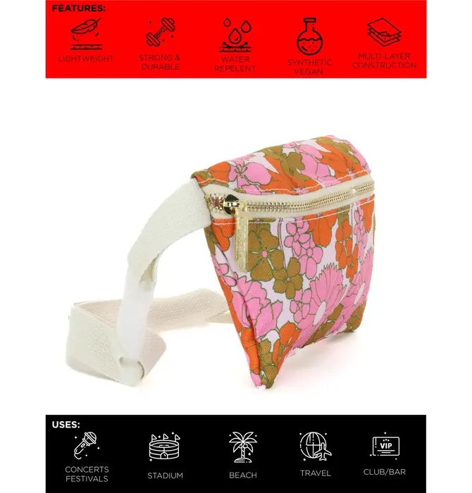 Bag | Fanny Pack Slim Recycled | Floral Red Pink