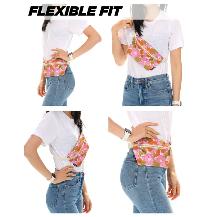 Bag | Fanny Pack Slim Recycled | Floral Red Pink