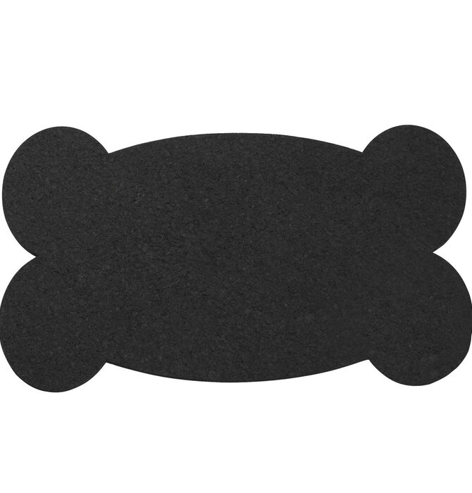 Pet Placemat | Recycled Rubber | Large Bone | Black