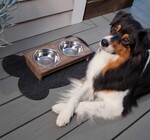 Pet Placemat | Recycled Rubber | Large Bone | Black