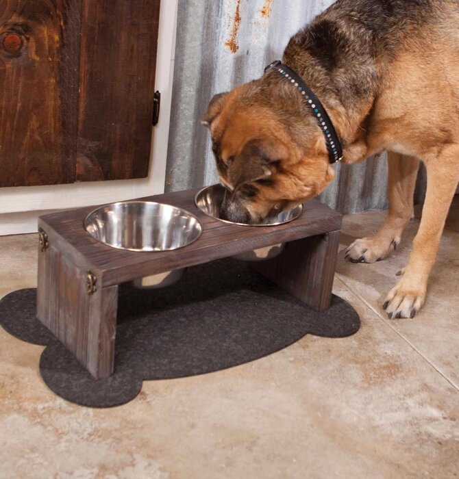 Pet Placemat | Recycled Rubber | Large Bone | Black