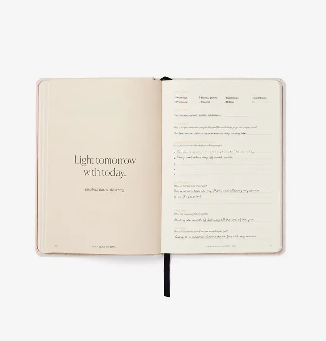 Book | Best Year Journal | 12-Month Planner | Green