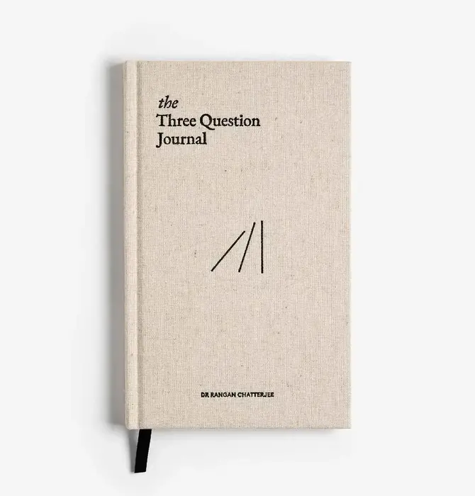 Book | Three Question Journal | Daily Wellbeing | Linen