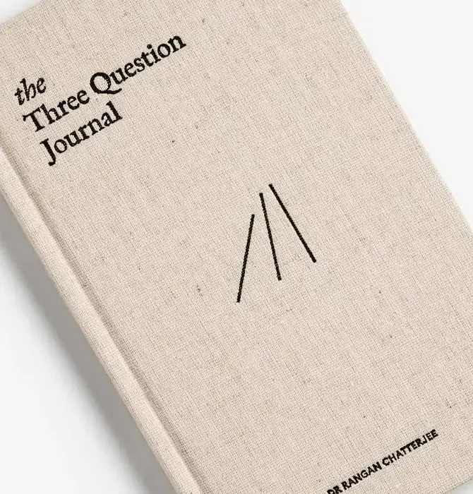 Book | Three Question Journal | Daily Wellbeing | Linen