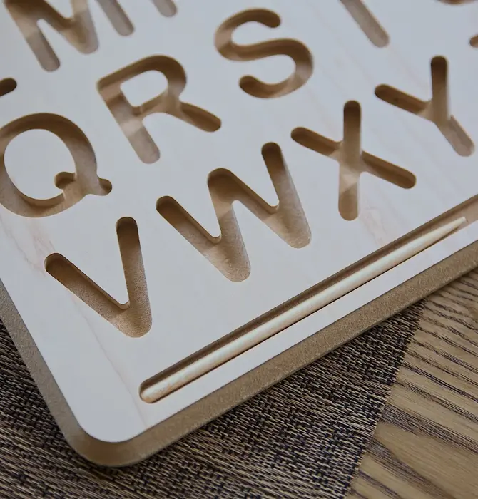 Toy | Tracing Board + Stylus | Wooden Alphabet