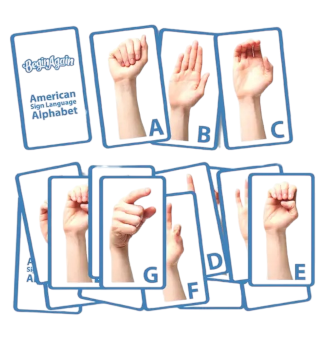 Toy | Flash Cards Wooden | Sign Language
