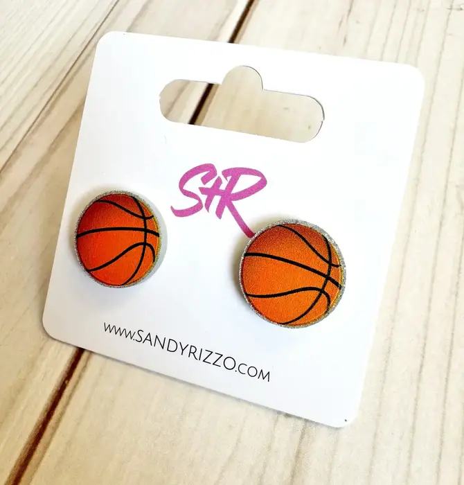 Earrings | Acrylic Stud | Basketball