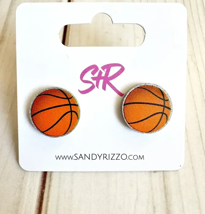 Earrings | Acrylic Stud | Basketball