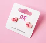 Earrings | Pink Heart Stud | Be Mine
